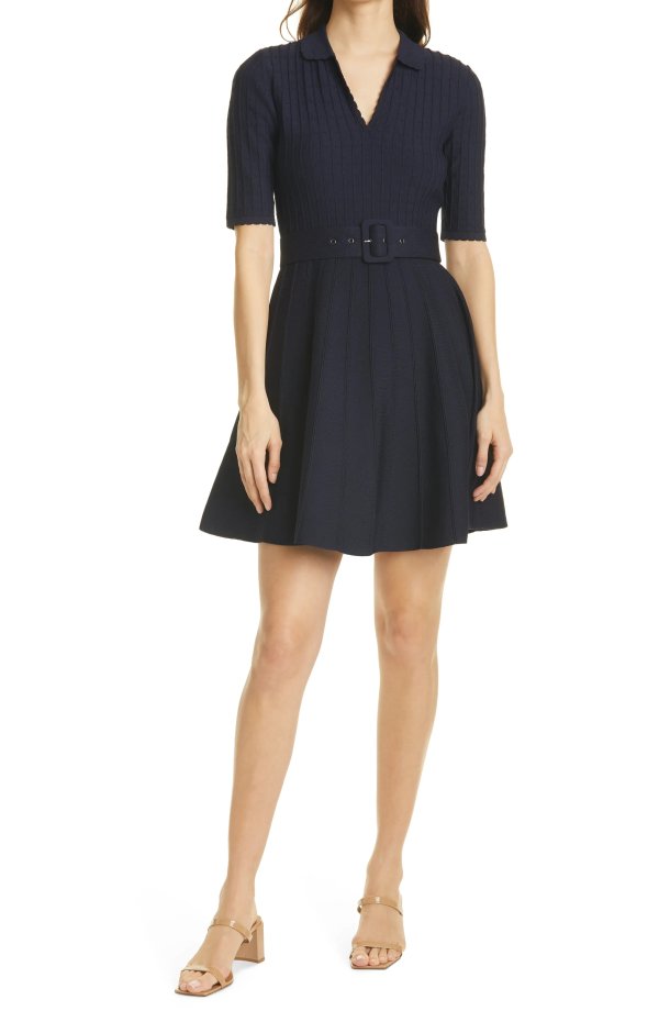 Aleee Collared Knit Skater Dress