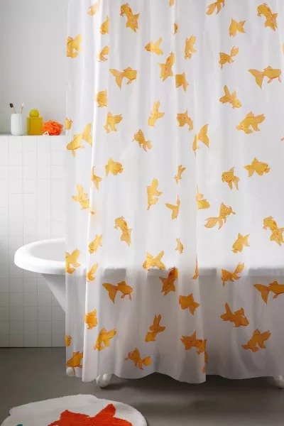 Goldfish PEVA Plastic Shower Curtain