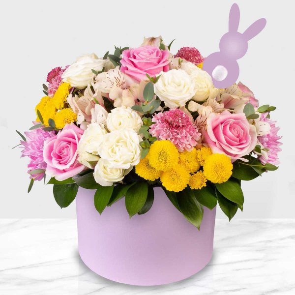 Bunny Hat Box Floral Arrangement