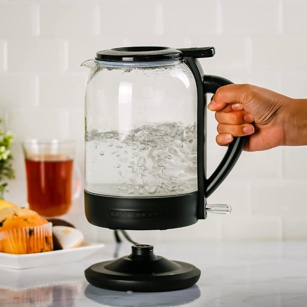 Ovente Electric Glass Hot Water Kettle 1.5 Liter