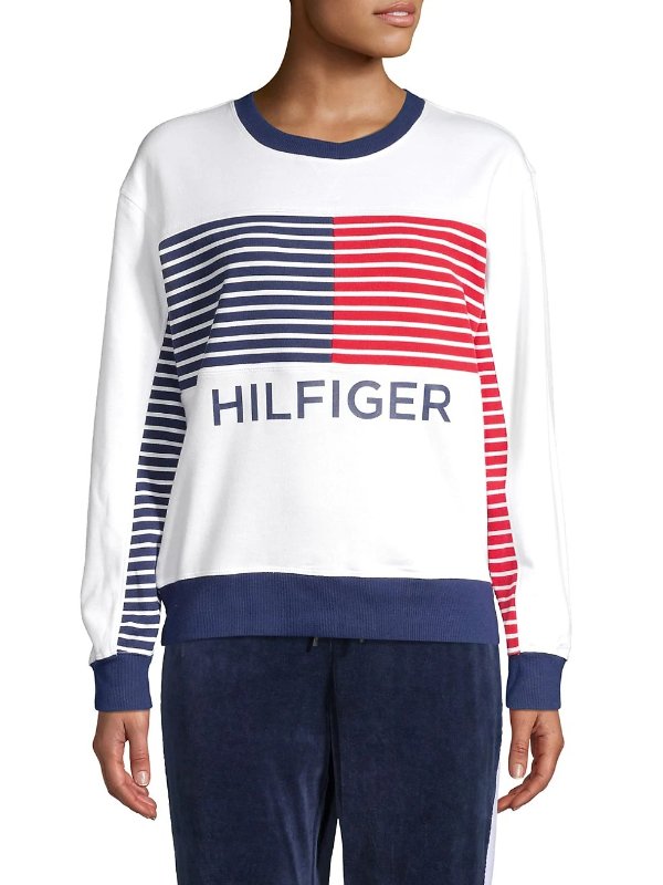Flag-Print Fleece Sweatshirt