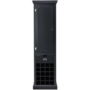 Home Decorators Collection Prescott Solid Black Modular Kitchen Pantry with Wine Rack
