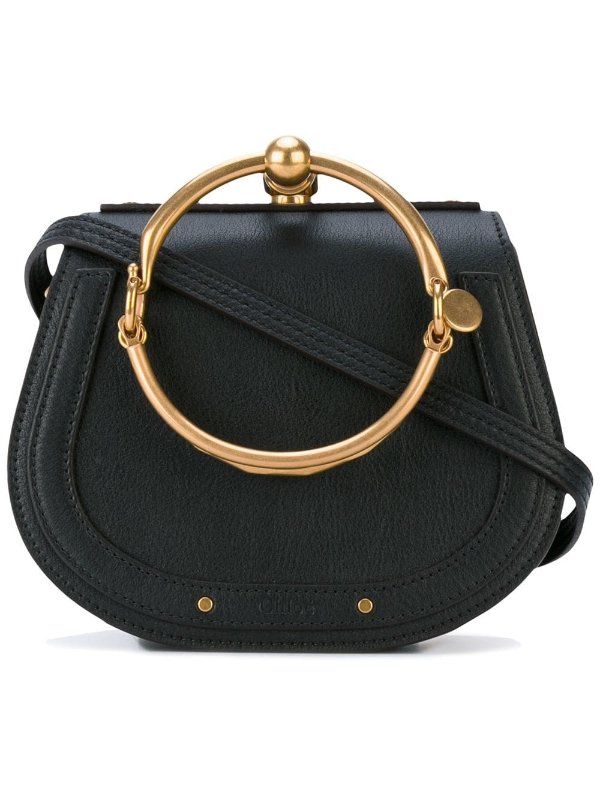 black Nile mini leather bracelet bag