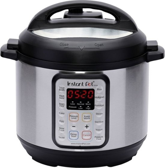 Instant Pot - Viva 6 Quart 9-in-1 Multi-Use Pressure Cooker with Easy Seal Lid and Sous Vide Program - Silver