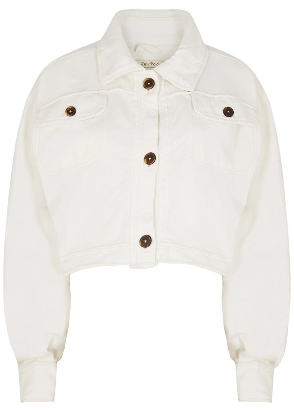 Saturday ecru cropped cotton jacket