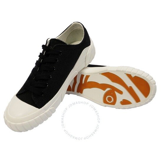 Black Canvas Tiger Crest Low-top Sneakers