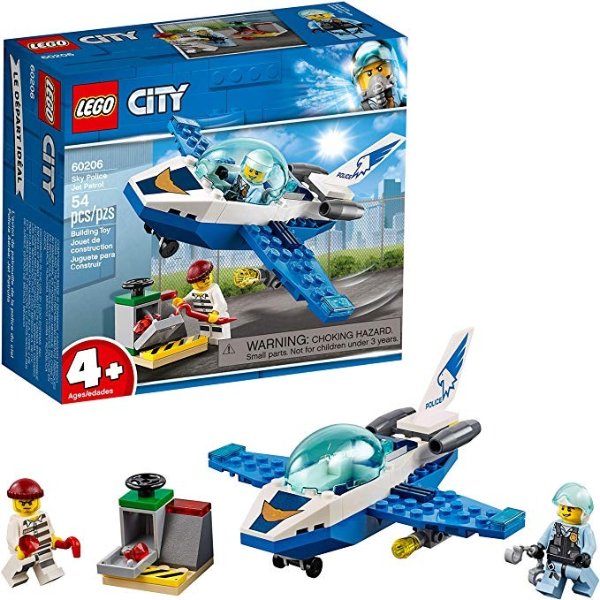 City Sky Police Jet Patrol 60206 Building Kit (54 Pieces)