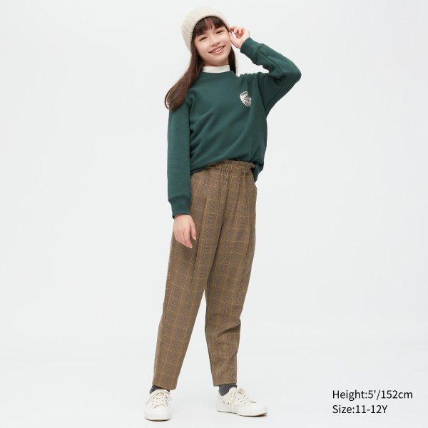 Tuck Wide Tapered Pants (Glen Plaid)