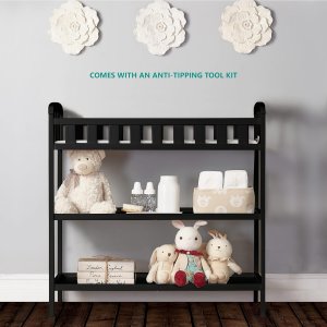 Dream On Me Emily Changing Table, Comes With 1" Changing Pad, Features Two Shelves, Portable Changing Station,