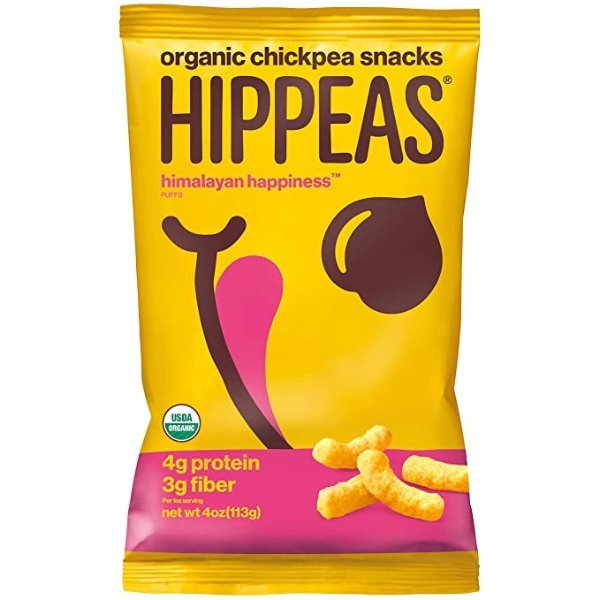 HIPPEAS Organic Chickpea Puffs + Himalayan Happiness | 4 ounce, 6 count | Vegan, Gluten-Free, Crunchy, Protein Snacks