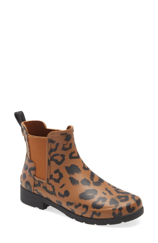 Original Leopard Print Refined Chelsea Waterproof Rain Boot