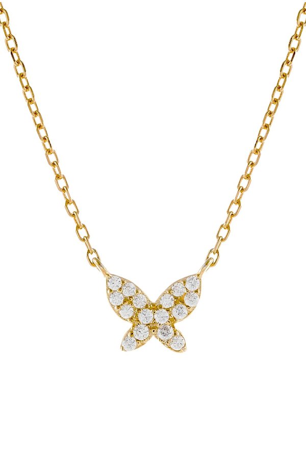 Cubic Zirconia Dainty Butterfly Necklace