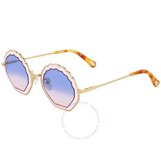 Blue Gradient Geometric Ladies Sunglasses CE147S 833 56