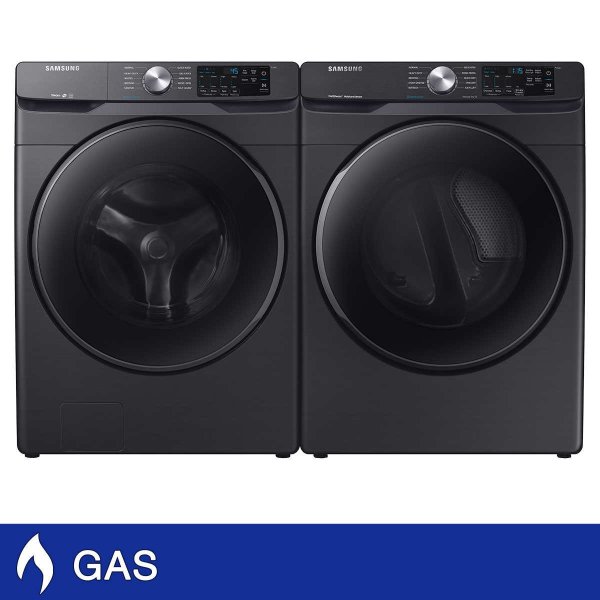 4.5 cu. ft. Front Load Washer with Steam and 7.5 cu. ft. GAS Dryer with Multi-Steam Technology