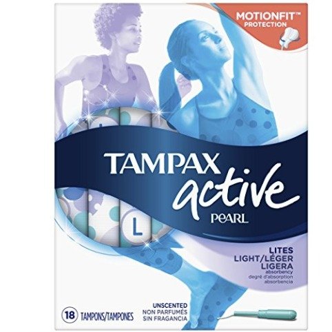 Pearl Active Plastic Tampons, Lites/Light Absorbency, Unscented, 18 Count