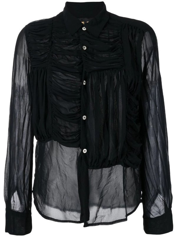 ruched panelled shirt