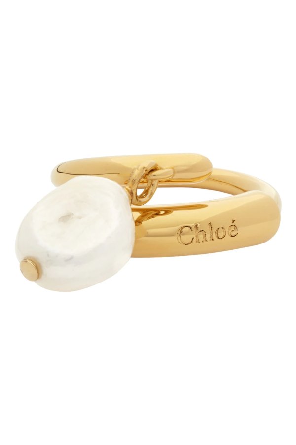 Gold Pearl Darcey Baroque Ring