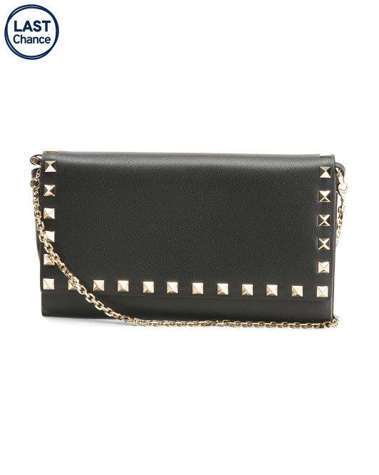 Made In Italy Boxed Leather Studded Chain Wallet | Handbags | Marshalls