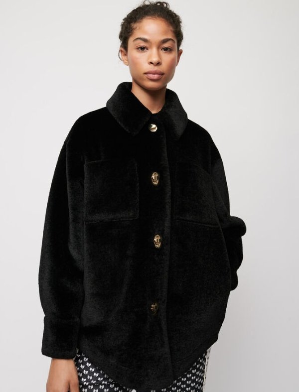 121BALERIA Oversized fur-effect overshirt jacket