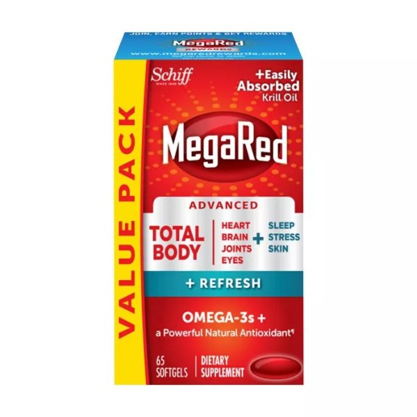 Advanced Total Body Refresh Omega 3 Fish Oil 500mg Tablets - 65ct