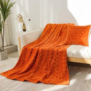 Excervent Soft Brushed Flannel Throw Blanket (50x71 inches) with a Pillow Cover(18"*18")