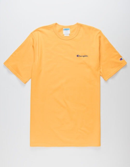 Embroidered Script Logo Gold & Blue Mens T-Shirt