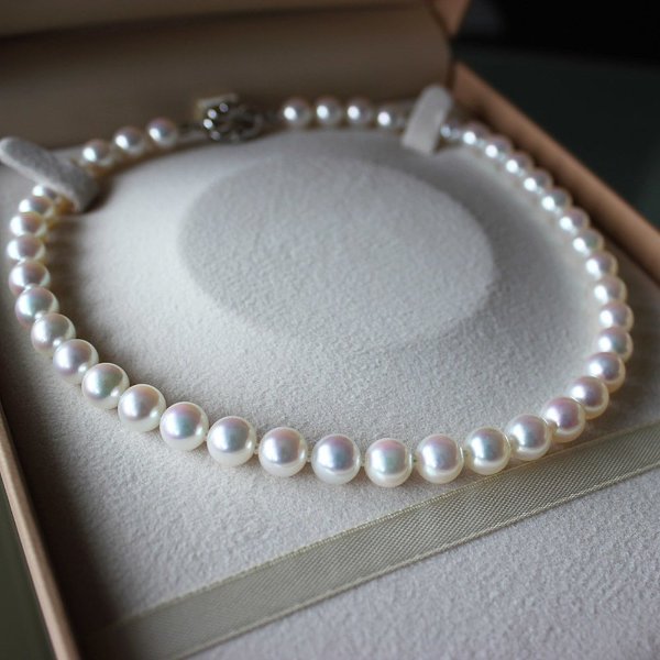 hanatama pearl necklace 8.5-9mm with pearl science laboratory cetificate