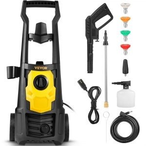 VEVOR Electric Pressure Washer, 2000 PSI, Max. 1.76 GPM Power Washer w/ 30 ft Hose, 5 Quick Connect Nozzles, Foam Cannon, Portable to Clean Patios, Cars, Fences, Driveways, ETL Listed | VEVOR US