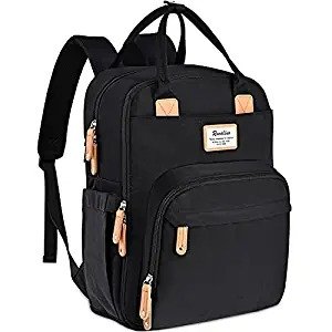 Diaper Bag Backpack, Multifunction Travel Back Pack Maternity Baby Changing Bags, Large Capacity, Waterproof and Stylish, Black