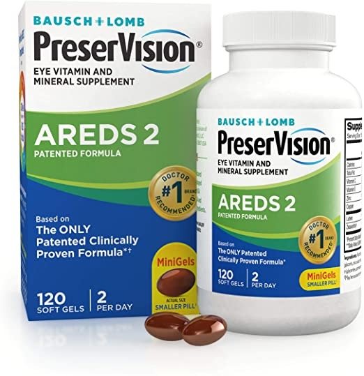 AREDS 2 Vitamin & Mineral Supplement 120 Count Soft Gels, Packaging May Vary