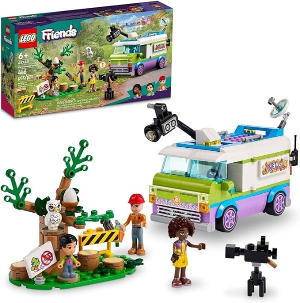 Friends Newsroom Van 41749 Building Toy Set, Creative Fun for Ages 6+, Includes Accessories So Kids Can Pretend to Film and Report The News, A Fun Birthday Gift for Kids Who Love Role Play