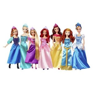 迪士尼7公主，包括Elsa, 小美人鱼，灰姑娘等。