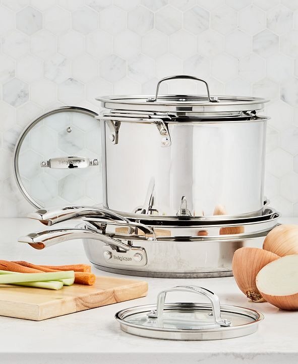 Stackable 10-Pc. Stainless Steel Cookware Set