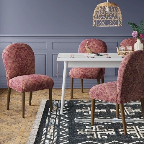 Caracara Rounded Back Dining Chair Pink Woven Design - Opalhouse&#153;