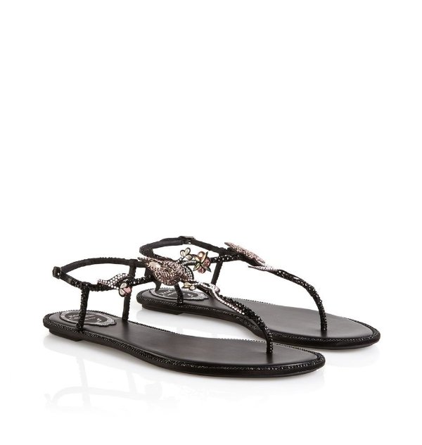 Black thong sandals FLORA