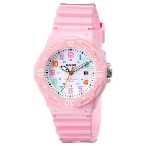 Casio Women's LRW-200H-4B2VCF Pink Stainless Steel Watch with Resin Band