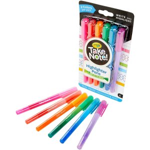 Crayola Take Note Dual Tip Highlighter Pens 6 Count