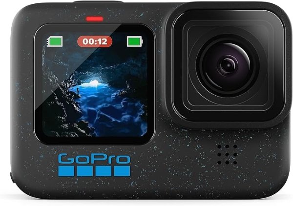 HERO12 Black - Waterproof Action Camera with 5.3K60 Ultra HD Video, 27MP Photos, HDR, 1/1.9" Image Sensor, Live Streaming, Webcam, Stabilization