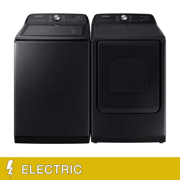 5.1 cu. ft. Smart Top Load Washer with AcitveWave Agitator and 7.4 cu. ft. Smart ELECTRIC Dryer with Steam Sanitize+