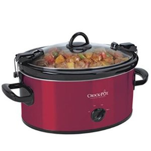 Crock-Pot SCCPVL600S Cook' N Carry 6-Quart Oval Manual Portable Slow Cooker, Red