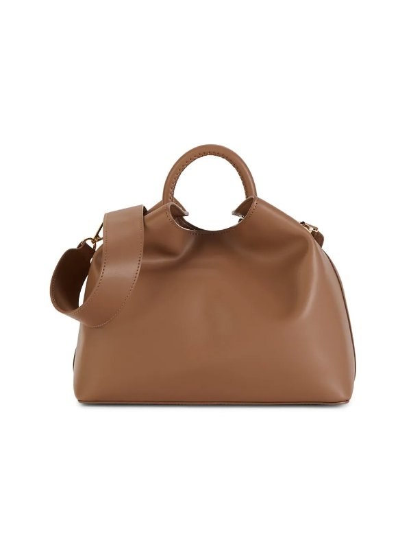 Raisin Leather Top Handle Bag