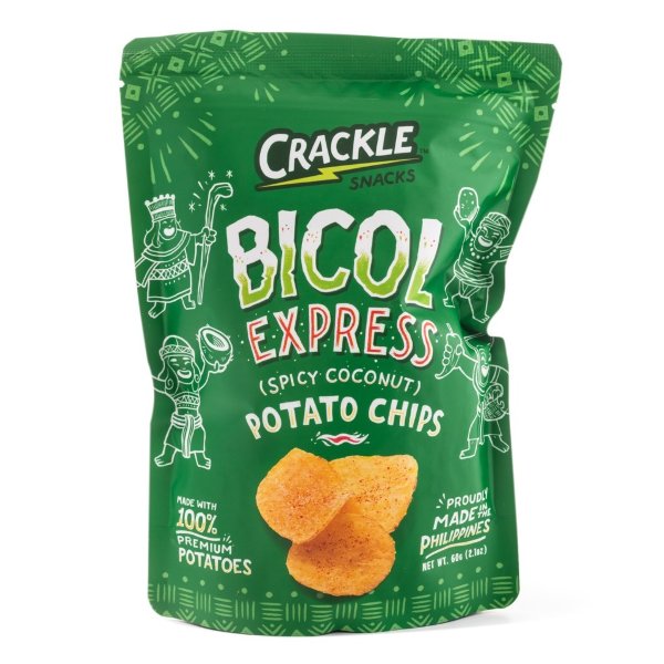 Crackle Bicol Express Potato Chips, Spicy Coconut Flavor 60 g