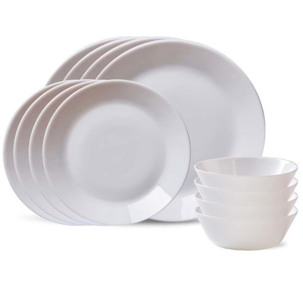 MilkGlass 12-Piece Dinnerware Set