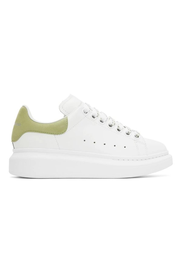 White & Green Oversized Sneakers