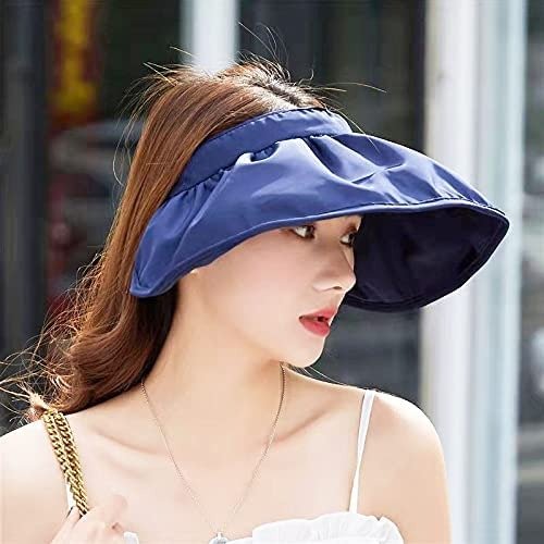 Women Sun Hat Wide Brim Summer UV Protection Beach Cap Foldable Dual Purpose Headband for Women