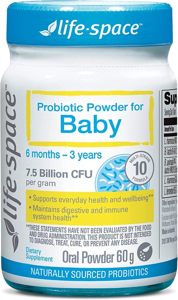 Baby Probiotic Powder for Infants and Toddlers up to 3 Years Old - 10 Strains for Supporting Digestive, Gut and Immune Health - 60 Grams