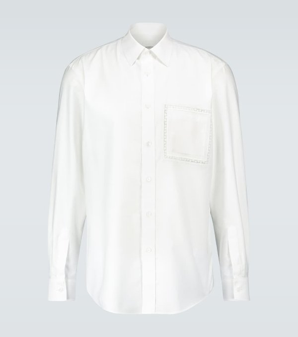 Cotton Oxford shirt with lace