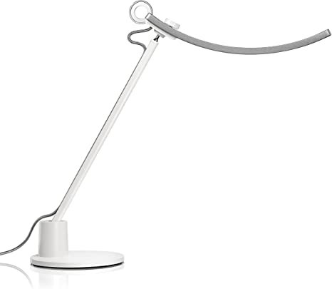 Silver Genie LED Desk Eye-Caring Table Lamp: Auto-Dimming, CRI>95, 13 Color Temperatures, 35” Wide Illumination, for Bedroom/Living Room/Reading/Crafting/Home Office