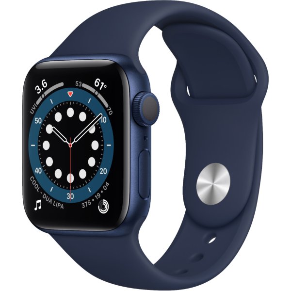 Apple Watch Series 6 (GPS) 40mm Blue Aluminum Case with Deep Navy Sport Band