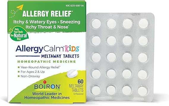 AllergyCalm Kids Tablets for Relief from Allergy and Hay Fever Symptoms of Sneezing, Runny Nose, and Itchy Eyes or Throat - 60 Count
